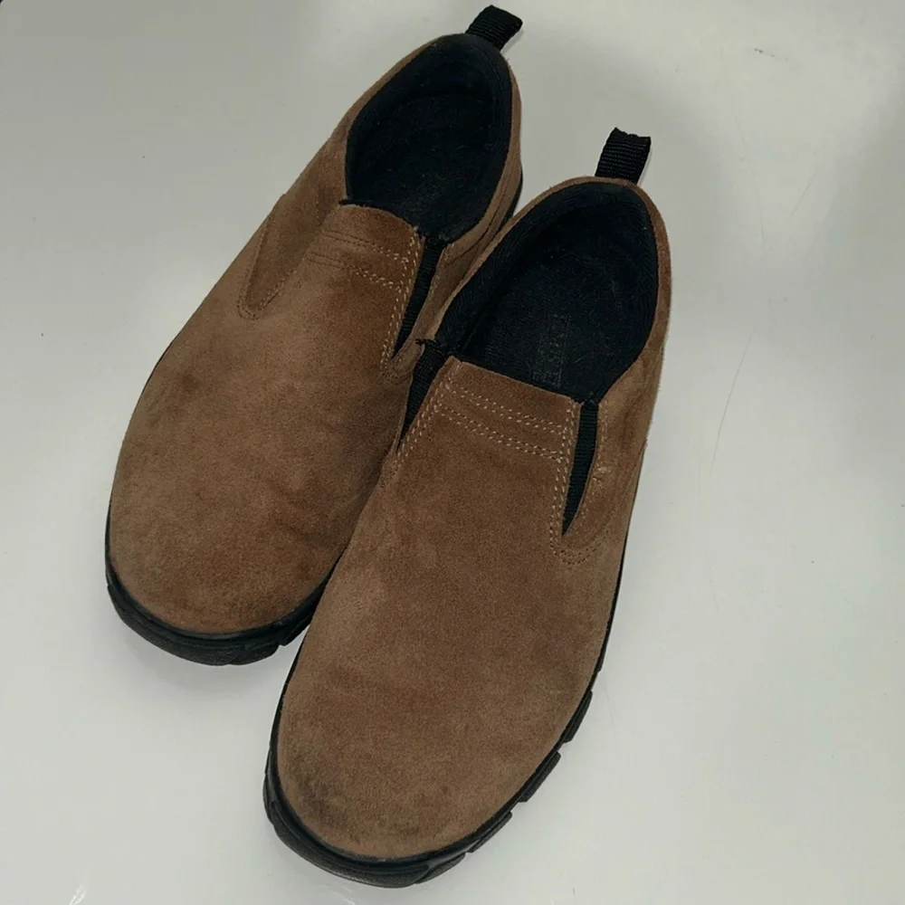 Lands end men’s brown suede size 8 slip on shoes - Picture 1 of 6